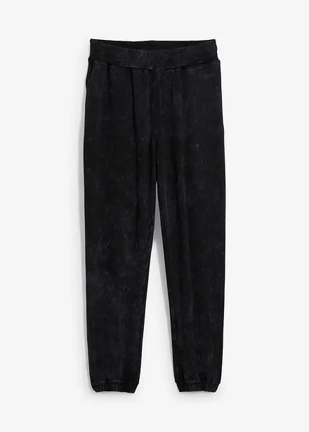 Sweatpants van biologisch katoen in washed out look, loose fit