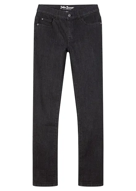 Stretchjeans  met verstelbare tailleband, slim fit, straight