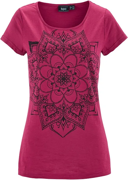 Shirt van effectgaren, korte mouw
