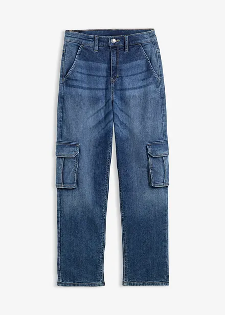 Loose fit thermojeans met jersey voering, straight