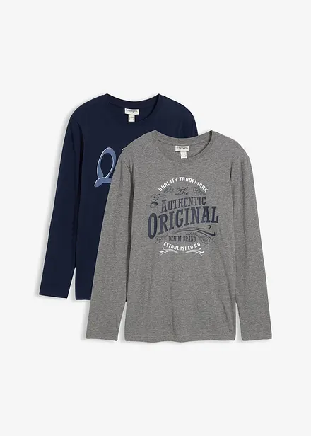 Longsleeve van biologisch katoen (set van 2)