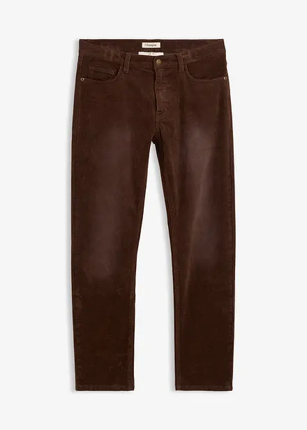 Regular fit stretch corduroy broek in washed out look, straight