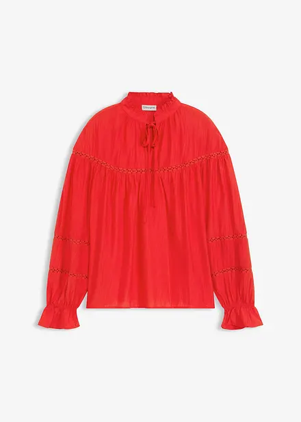 Blouse met strik van fijne viscosemix