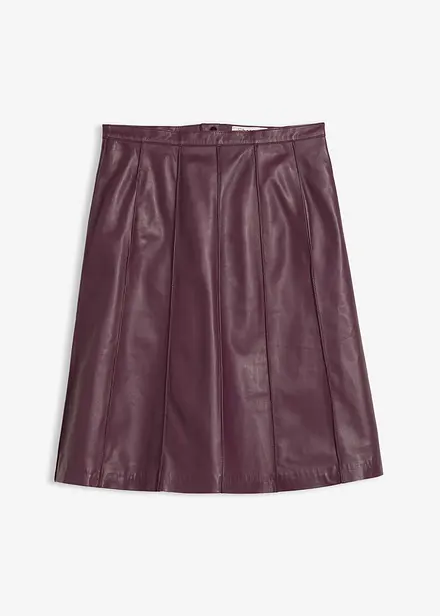 Uitlopende leren rok van lamsnappa