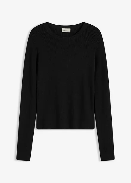 Fijn gebreide trui in een zachte viscosemix