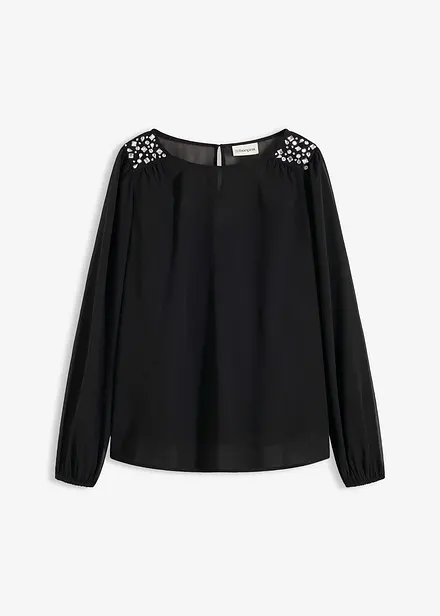 Chiffon blouse met strass
