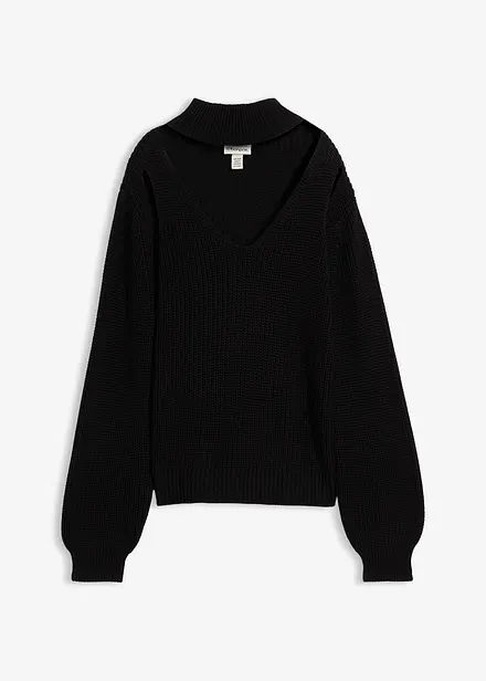 Grof gebreide trui met cut-outs