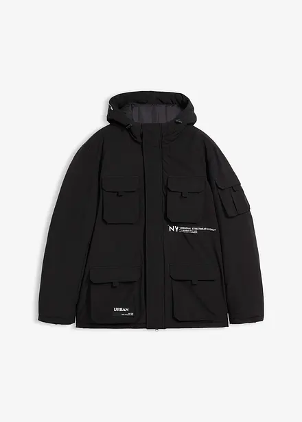 Winterjas met capuchon en veel praktische zakken