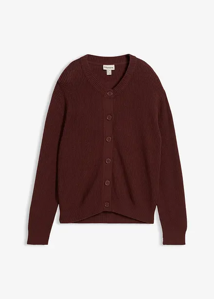 Fijn gebreid vest met ronde hals