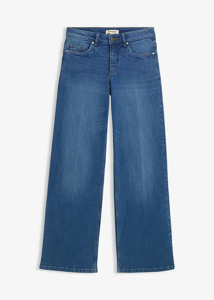 Straight jeans van biologisch katoen, mid waist