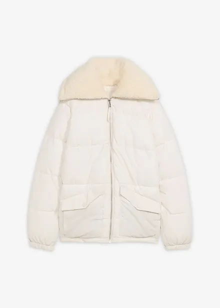 Gewatteerde jas met teddykraag