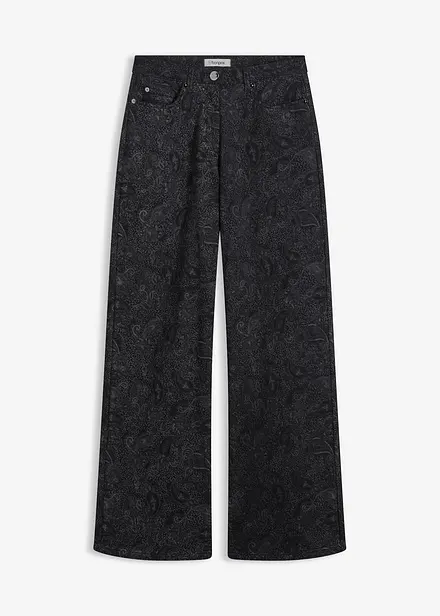 Wide leg broek van stretch katoen