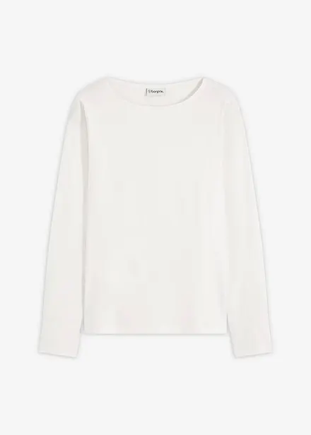 Longsleeve van katoen met mouwen van popeline