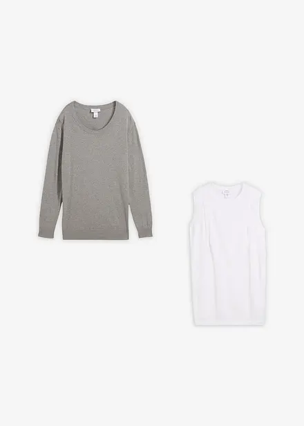 3-in-1 zwangerschapstrui en borstvoedings top van gebreid katoen