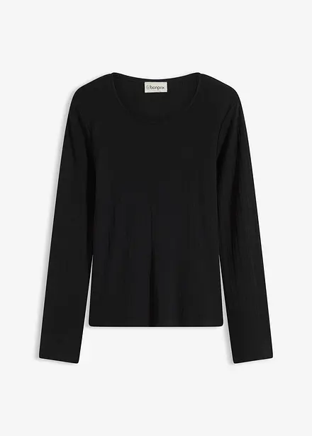 Longsleeve van geribd materiaal