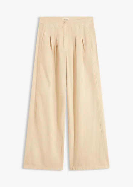 Broek met plooien van puur katoen