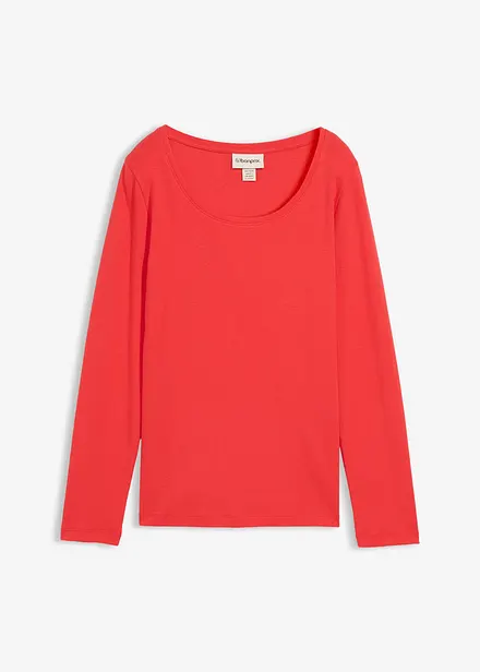 Katoenen longsleeve met ronde hals