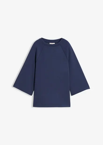 Boxy shirt van scuba met elastisch inzetstuk