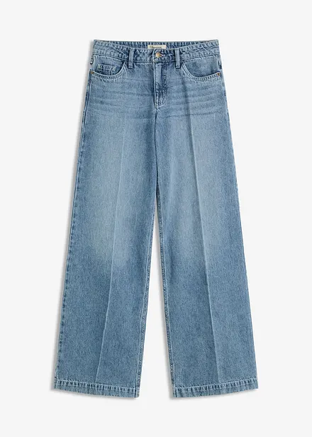 Wide leg jeans, low stretch, full length