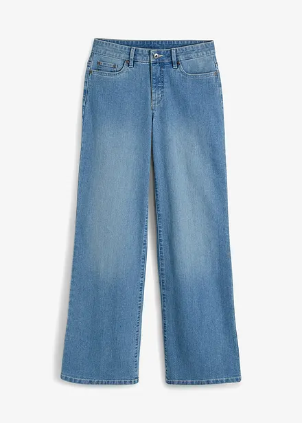 Wide leg jeans mid waist, stretch