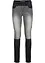 Skinny jeans tweekleurig in bikerstijl, bonprix