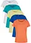 Shirt met ronde hals (set van 5), korte mouw, bonprix