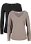 Longsleeve met V-hals (set van 2), bonprix