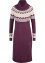 Gebreide jurk met Noors patroon en wijde col, bpc bonprix collection