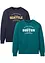 Sweater van biologisch katoen (set van 2), bonprix