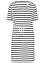 Gestreepte sweatjurk met halflange mouwen en strikkoordjes, bpc bonprix collection