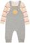 Baby rompertje met lange mouwen en sweat tuinbroek met biologisch katoen (2-dlg. set), bpc bonprix collection