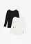 Longshirt (set van 2) met biologisch katoen, bonprix