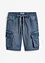 Lange jeans short met cargozakken, regular fit, John Baner JEANSWEAR