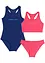 Meisjes badpak en bikini met gerecycled polyamide (3-dlg. set), bpc bonprix collection