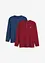 Henley shirt van biologisch katoen (set van 2), lange mouw, bonprix