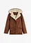 Shearling jas met capuchon, bonprix