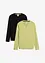 Henley shirt (set van 2) van biologisch katoen, lange mouw, bonprix