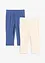 Geribde baby leggings met biologisch katoen (set van 2), bonprix
