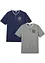 Henley shirt met korte mouwen (set van 2), van biologisch katoen, bonprix