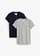 Henley T-shirt met biologisch katoen, korte mouwen ( set van 2), bonprix