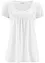 Katoenen shirt met kant, korte mouw, bonprix