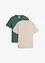 Henley shirt, korte mouw (set van 2) van biologisch katoen, bonprix