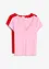 Geribd shirt met kanten detail (set van 2), bonprix