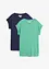 Longshirt van biologisch katoen (set van 2), bonprix