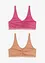 Bralette met katoen en kant (set van 2), bonprix