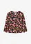 Chiffon blouse met bloemenprint en ruches aan de onderrand, bonprix