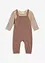 Geribde salopette met body van puur biologisch katoen (2-dlg. set), bonprix