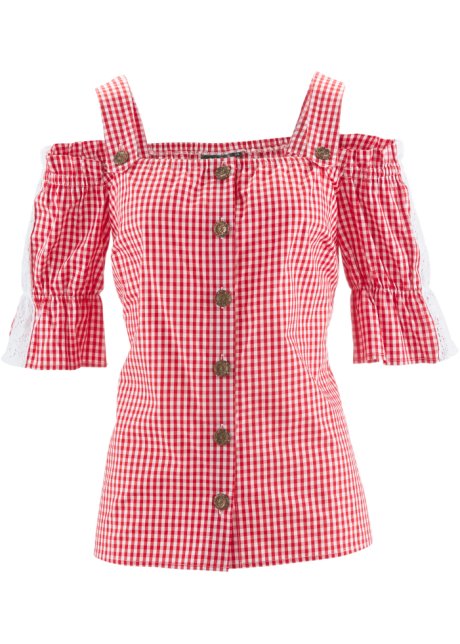 Fonkelnieuw Tiroler blouse met originele mouwverwerking en gehaakte kant OE-95