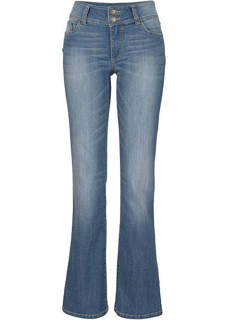 Veelzijdige stretchjeans BOOTCUT in mooie wassing - blauw, N-maat