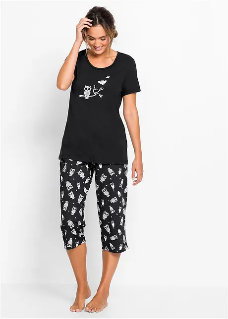 Capri pyjama met korte mouwen (2-dlg.), bonprix